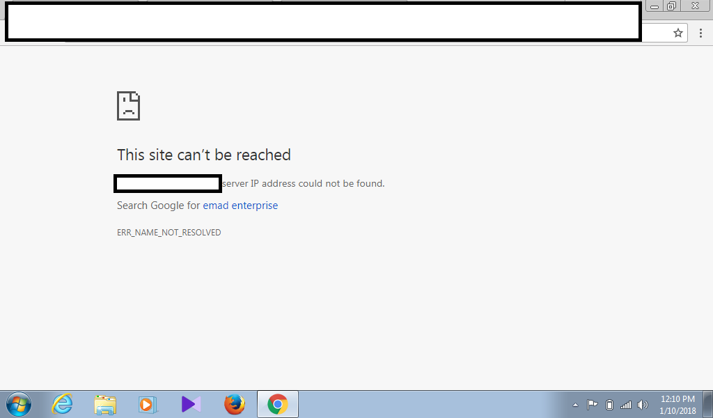 Server not found. Server IP address could not be found.. Address could not be found. IP address cannot be empty.. Can not.